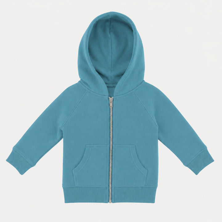 PREORDER zip front pocket hoodie | tropical sea | organic cotton interlock