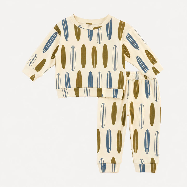 long sleeve cuffed jogger set | longboard | organic cotton interlock