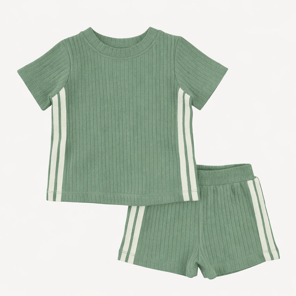 andrew short set | forest | organic cotton wide rib