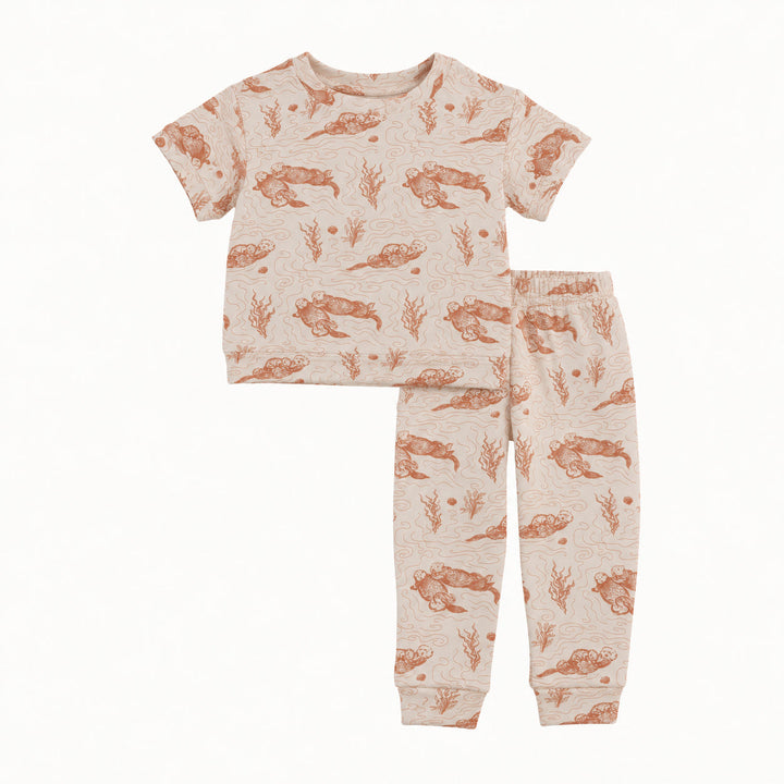 PREORDER short sleeve relaxed jogger set | otters | modal