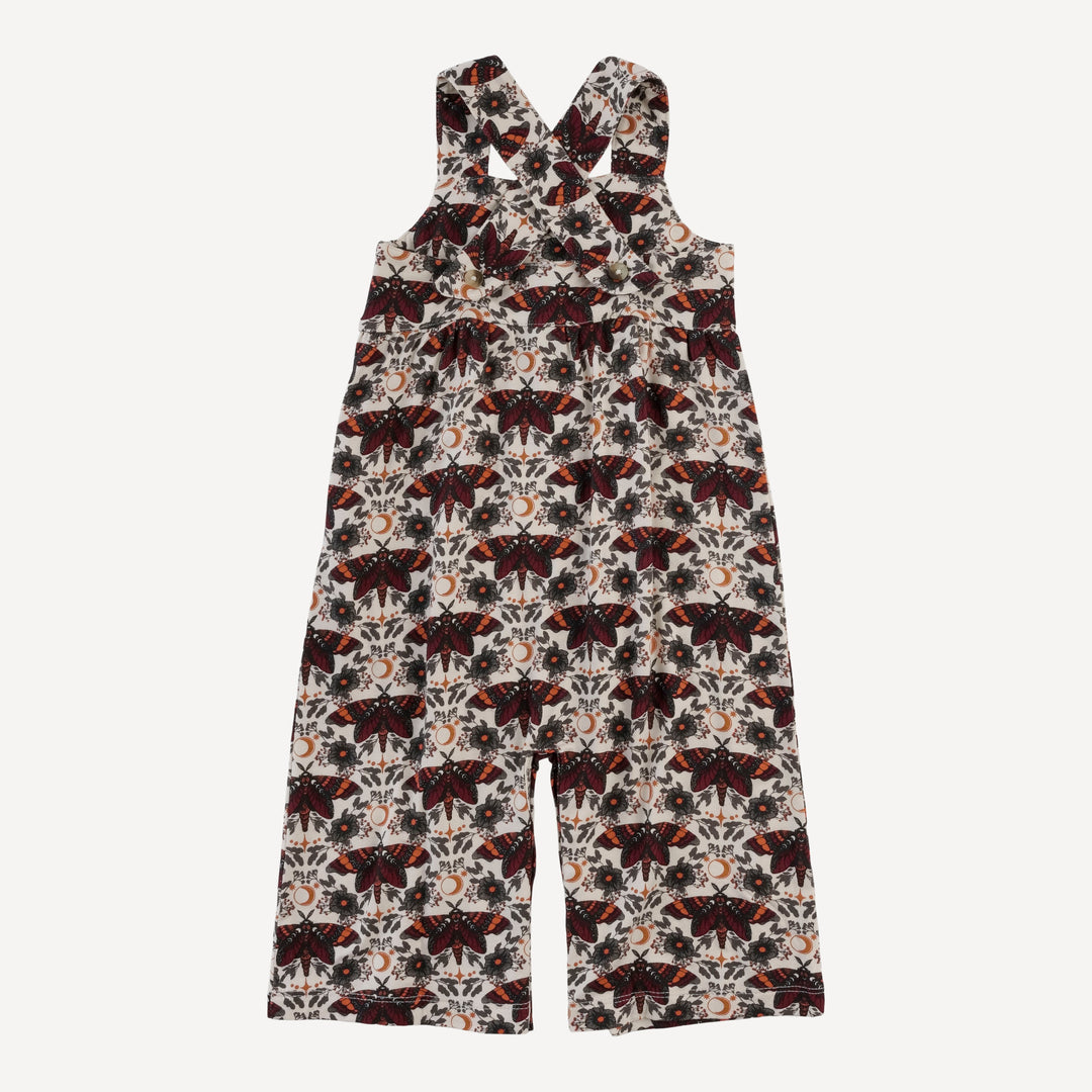 gaucho jumpsuit | dark butterfly night | organic cotton interlock