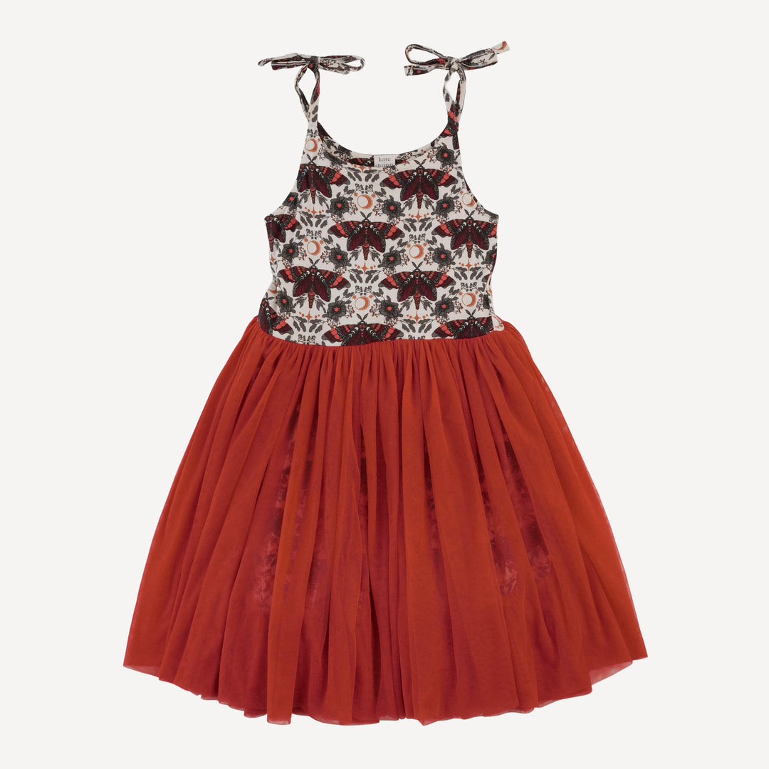 spaghetti tie ballerina tulle dress | dark butterfly night | bamboo