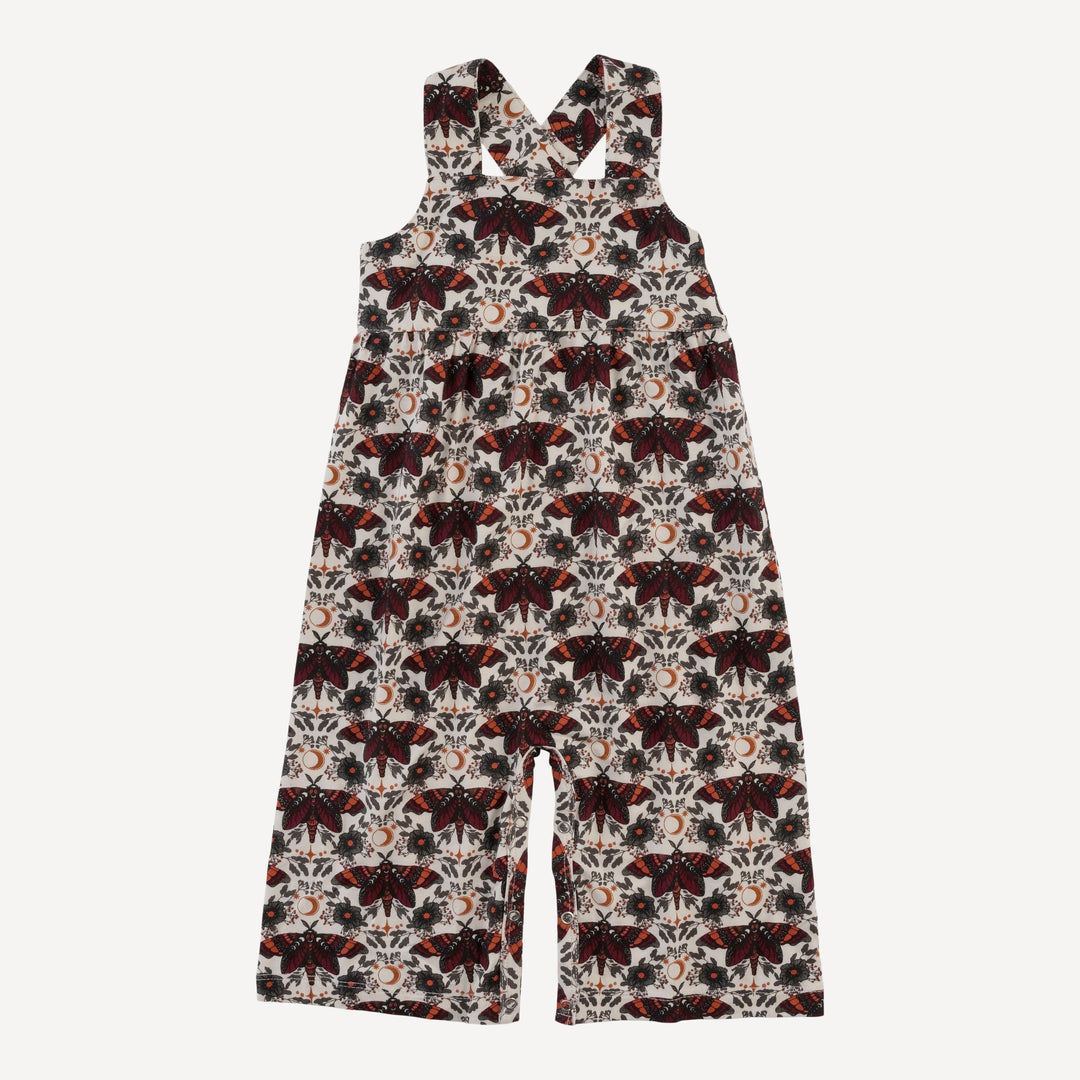 gaucho jumpsuit | dark butterfly night | organic cotton interlock
