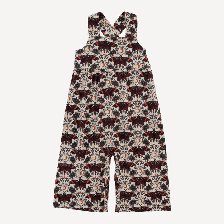 gaucho jumpsuit | dark butterfly night | organic cotton interlock
