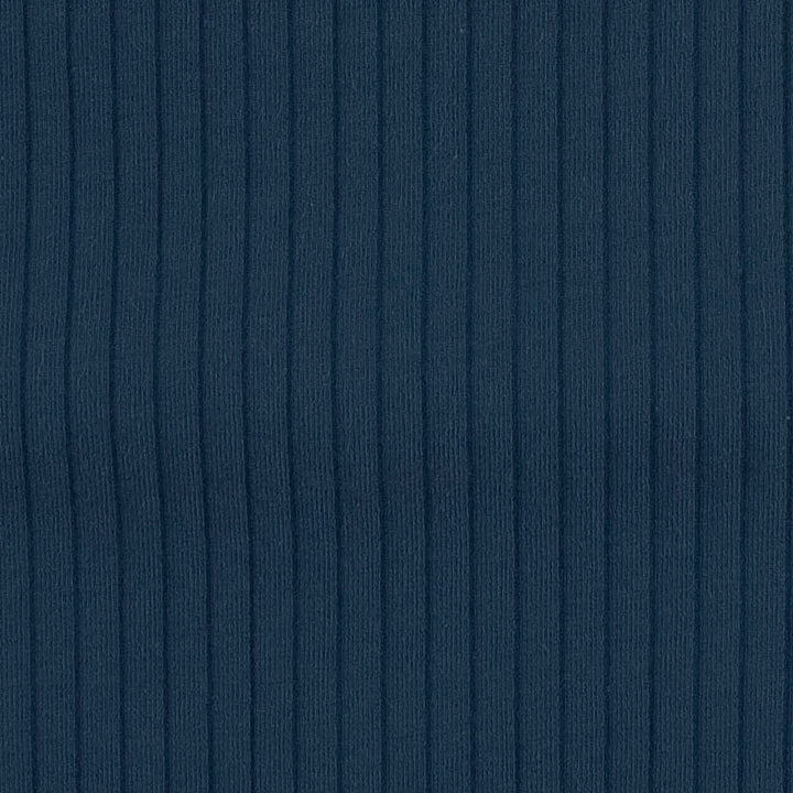 short sleeve lap neck bodysuit | dark denim | organic cotton wide rib