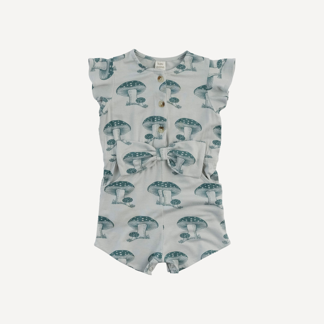 bow waist shortie | dark teal toadstool | bamboo