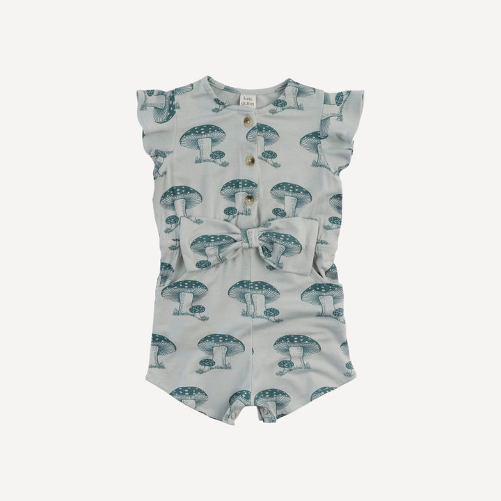 bow waist shortie | dark teal toadstool | bamboo