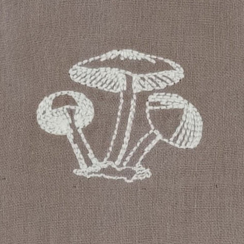 embroidered gaucho jumpsuit | dark truffle | organic cotton gauze