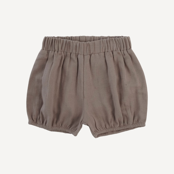 bubble short | dark truffle | organic cotton gauze