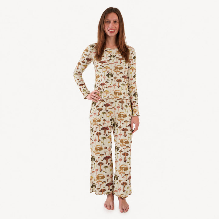 PREORDER womens long sleeve jade set | litho mushroom | modal
