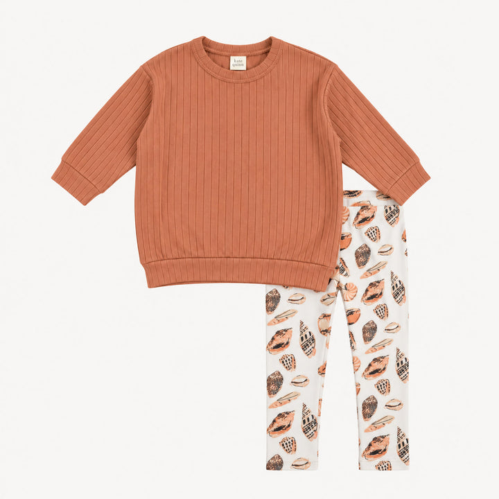 PREORDER oversized sweatshirt + legging set | copper | woods rib