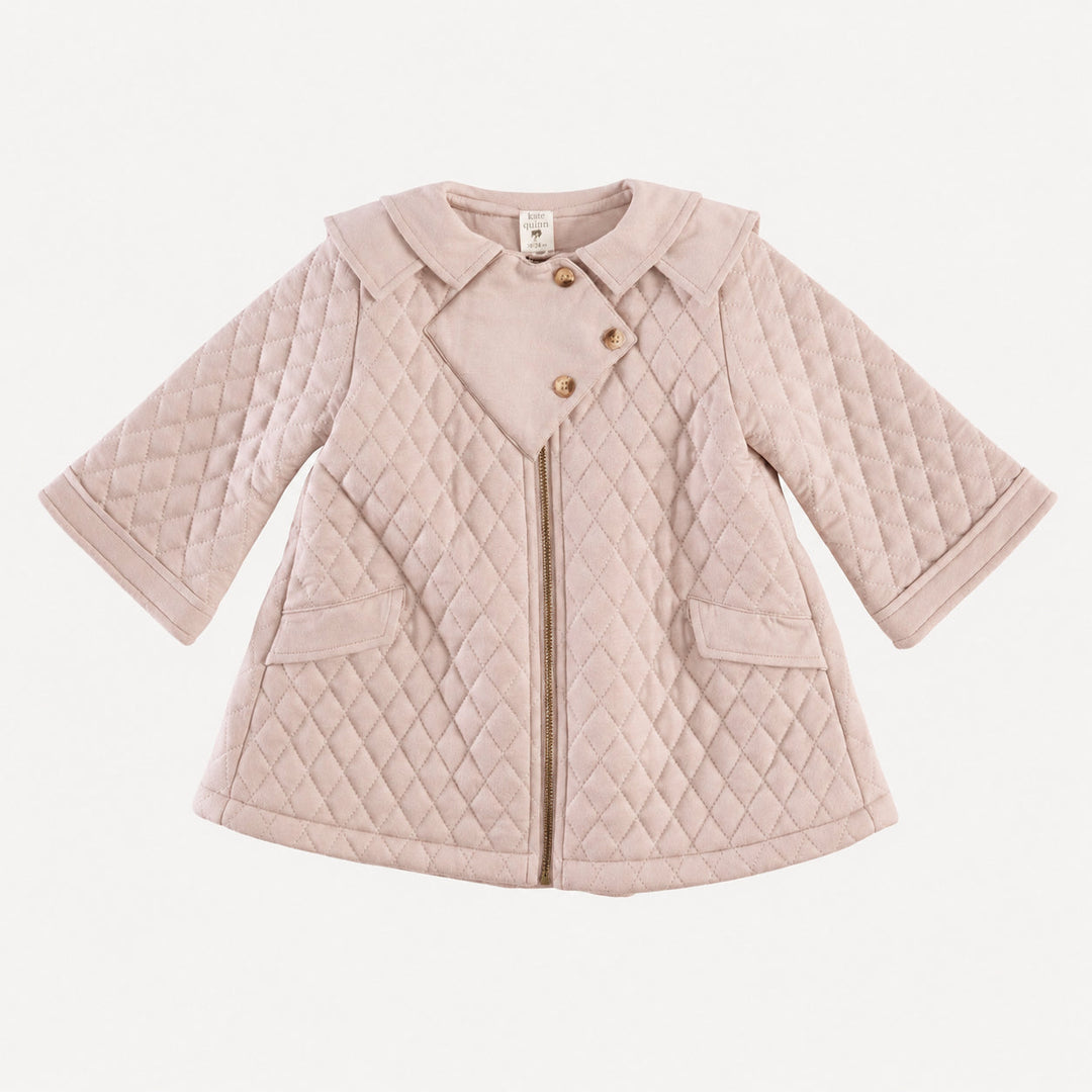 PREORDER quilted diamond yoke double collar jacket | rose smoke | bamboo
