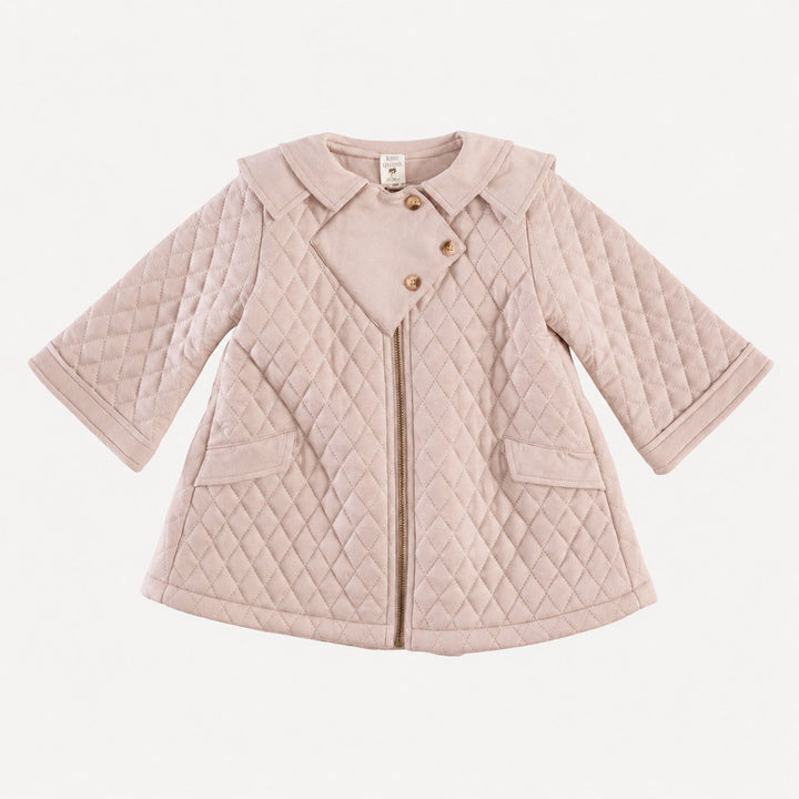 PREORDER quilted diamond yoke double collar jacket | rose smoke | bamboo