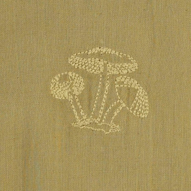 embroidered small ruffle bonnet | deep flaxen | organic cotton gauze