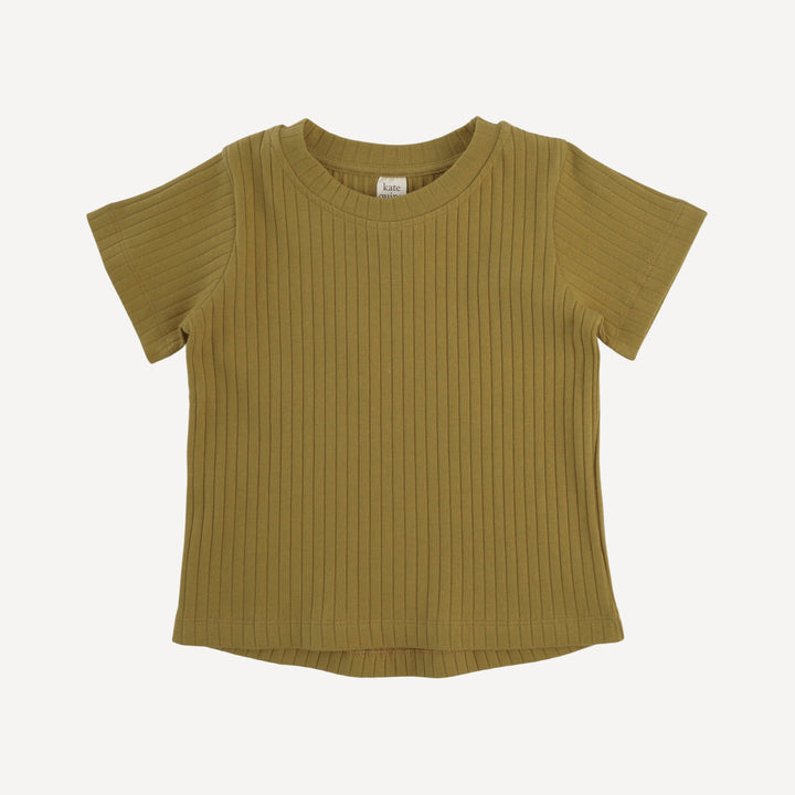 short sleeve essential boxy tee | deep flaxen | organic cotton wide rib