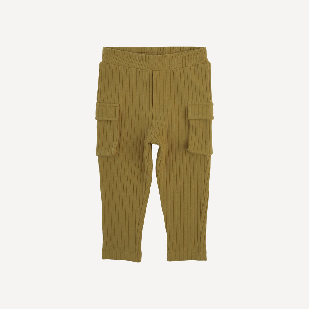 skinny cargo pant | deep flaxen | organic cotton wide rib