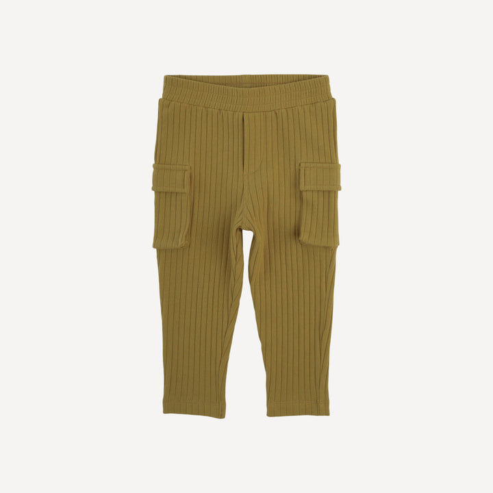 skinny cargo pant | deep flaxen | organic cotton wide rib