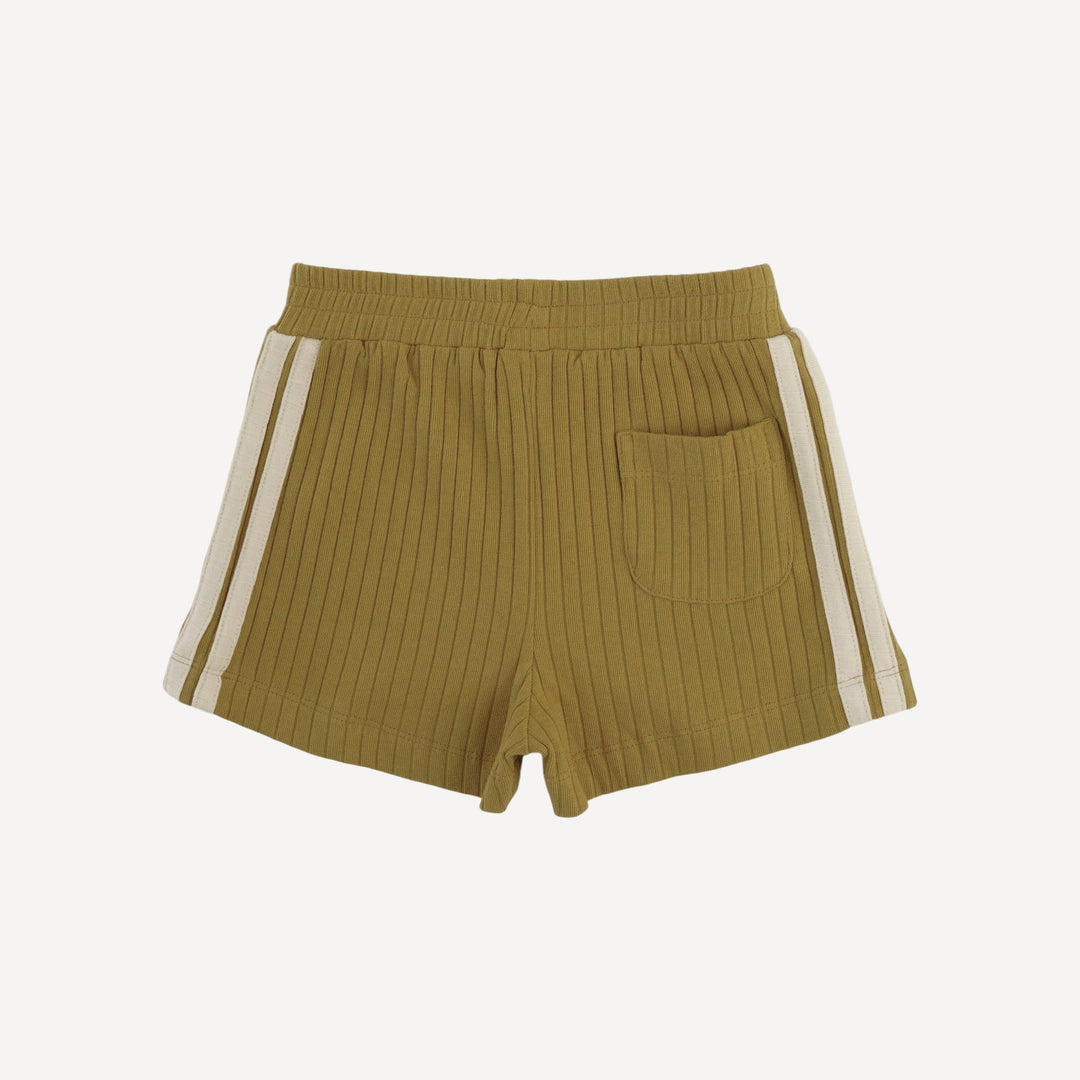 andrew short set | deep flaxen | organic cotton wide rib