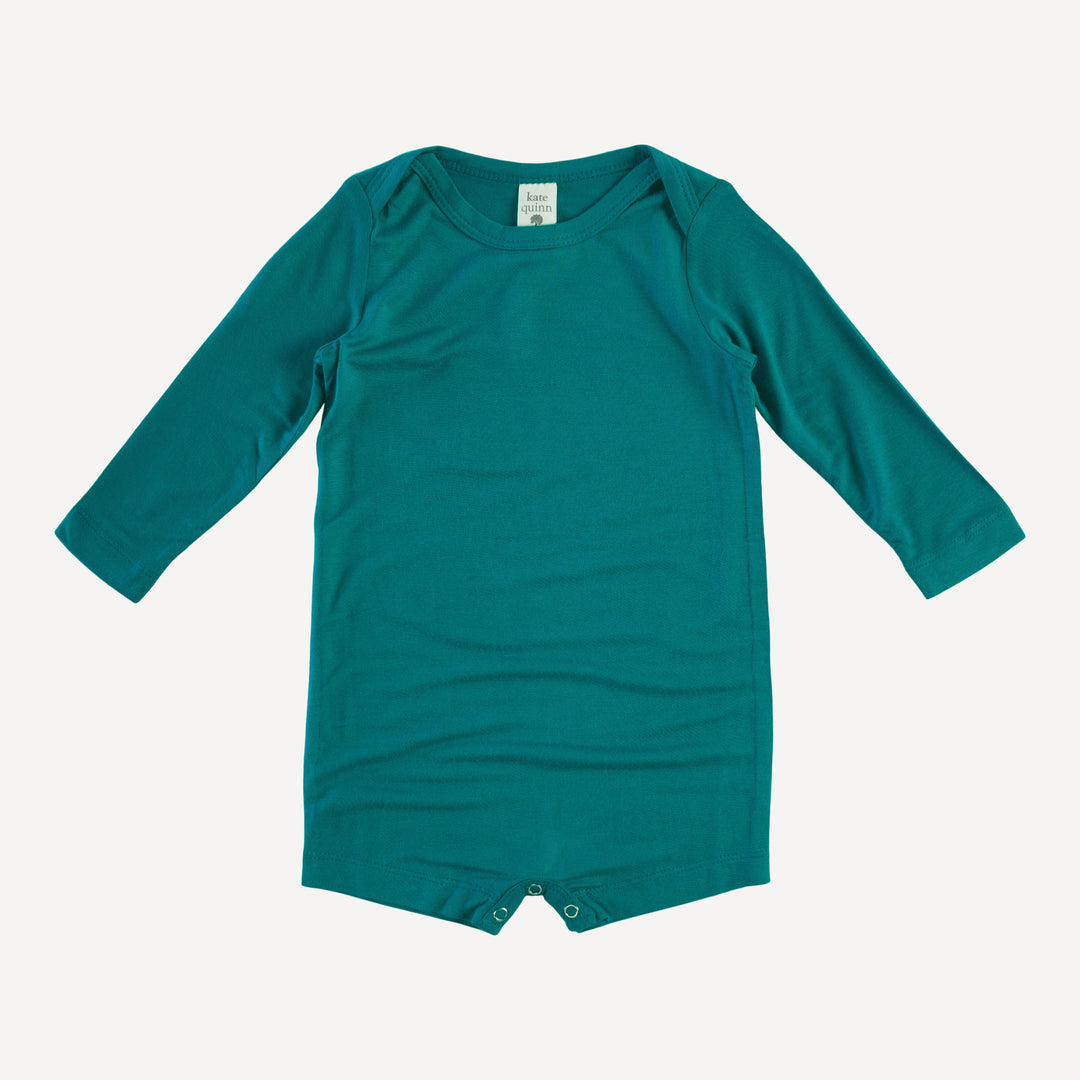 long sleeve lap neck shortie | deep sea teal | lenzing modal