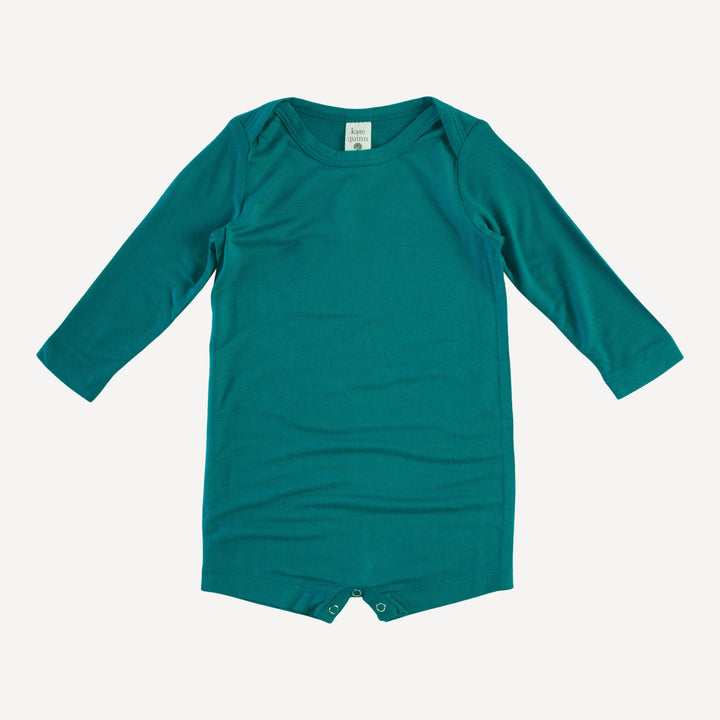 long sleeve lap neck shortie | deep sea teal | lenzing modal