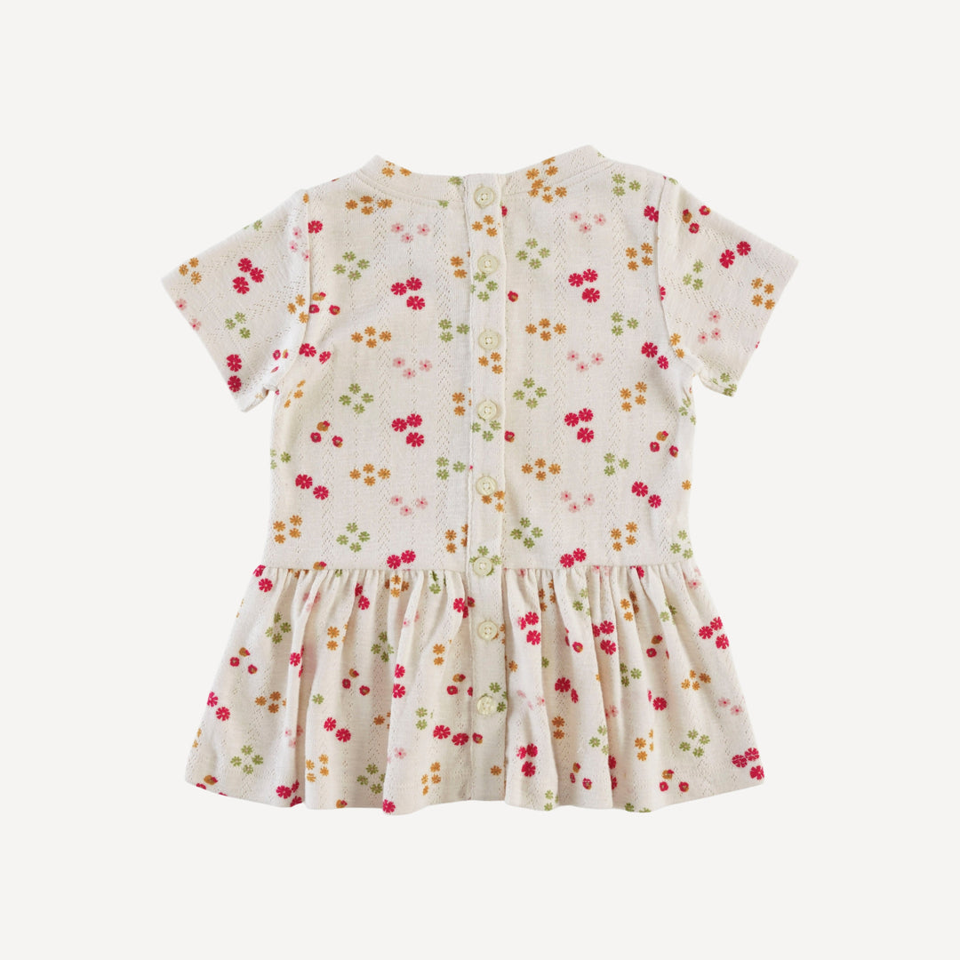 short sleeve kate top | ditsy oatmeal flower | organic cotton pointelle