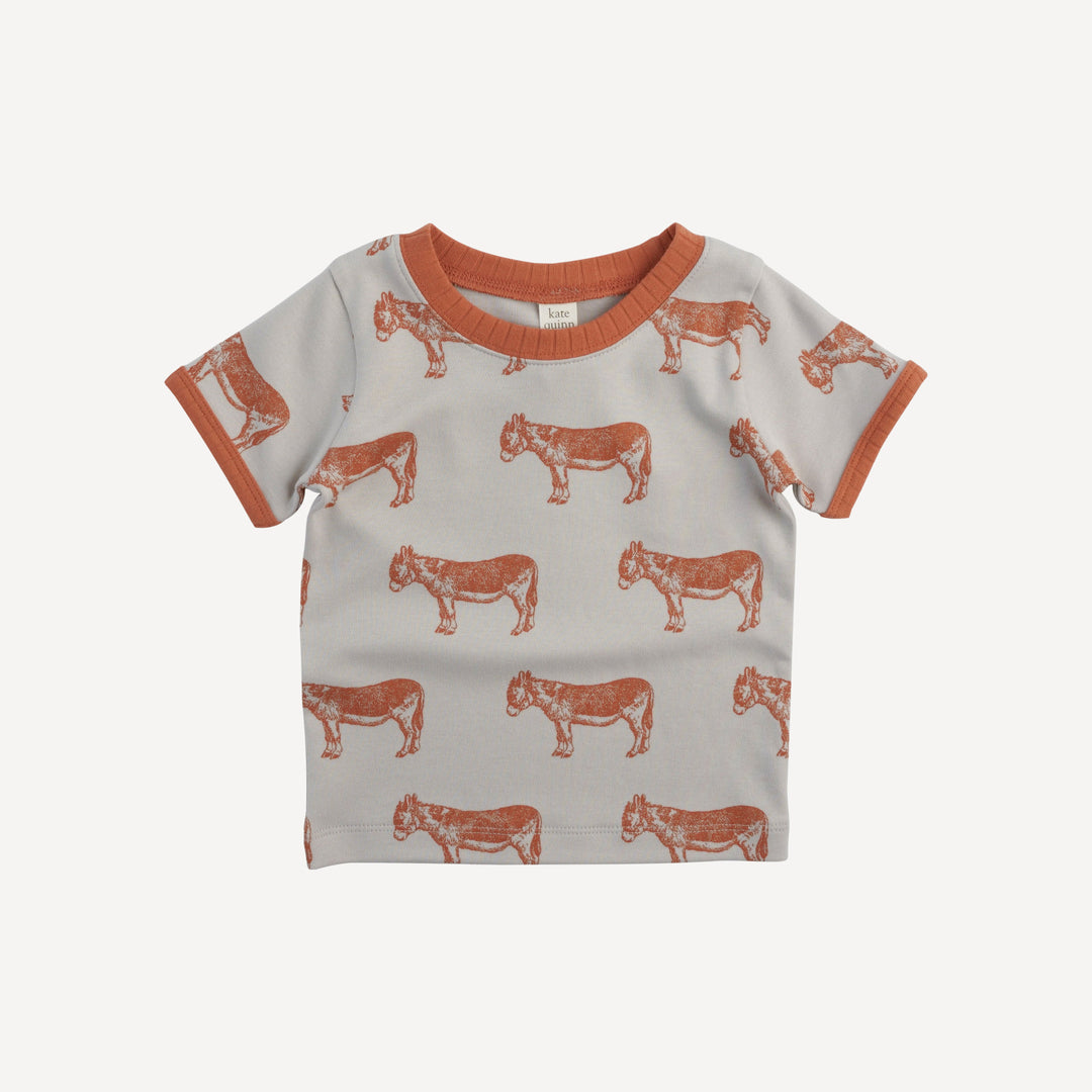 short sleeve ringer tee | donkey | organic cotton interlock
