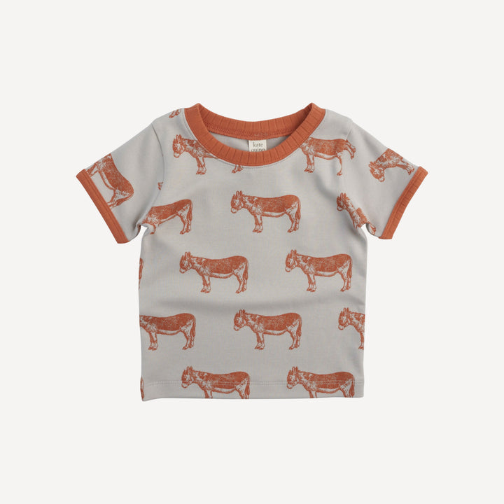 short sleeve ringer tee | donkey | organic cotton interlock