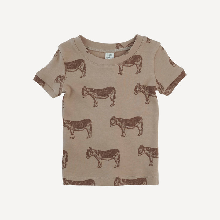short sleeve crew neck shortie pj set | donkey | organic cotton interlock