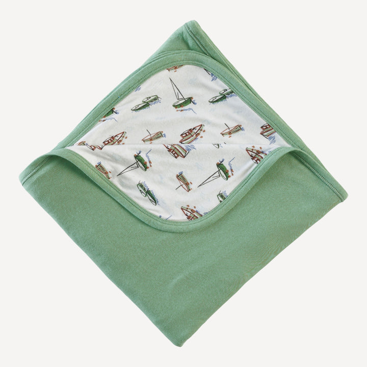double layer blanket | mediterranean boats | bamboo