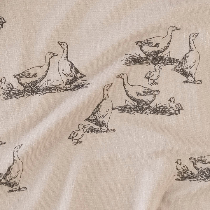 long sleeve zipper footie | dove gray geese | bamboo