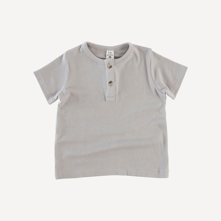 short sleeve basic henley tee | dove | modal skinny rib