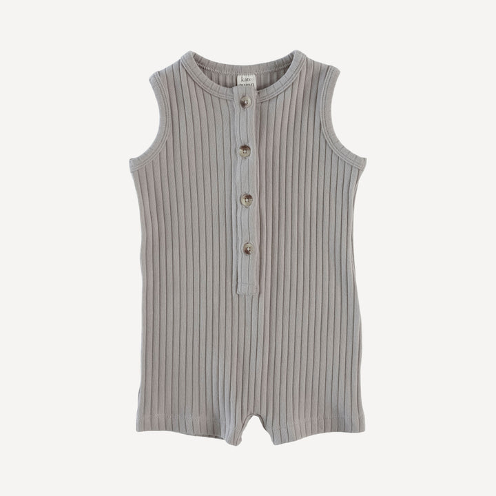 sleeveless union shortie | dove | organic cotton wide rib