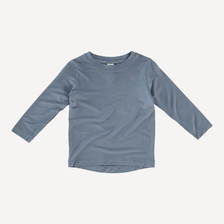 long sleeve tee | flint blue | bamboo