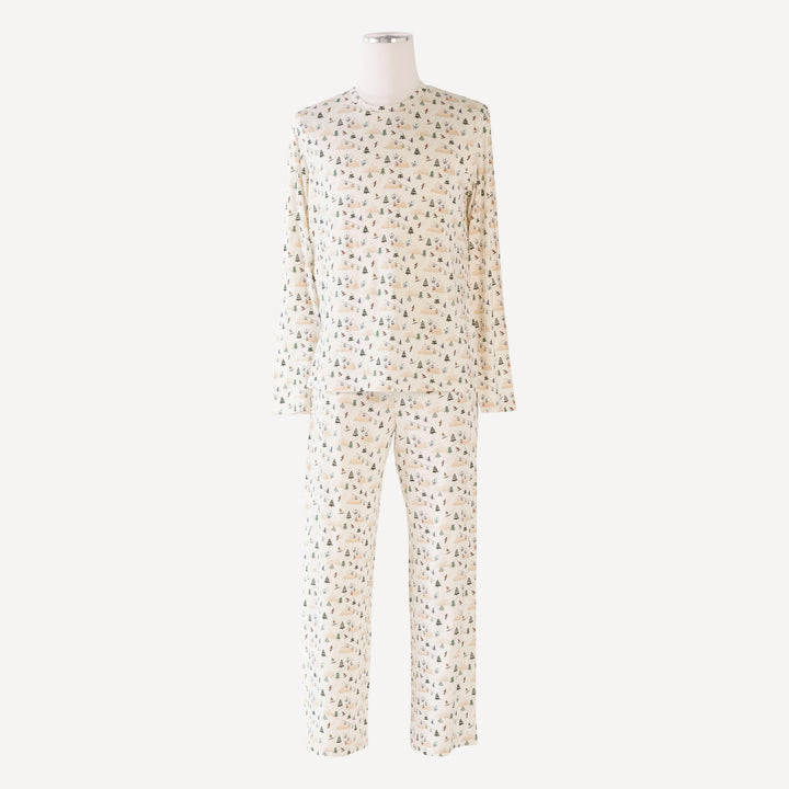 mens long sleeve crew neck pj set | ski village | bamboo