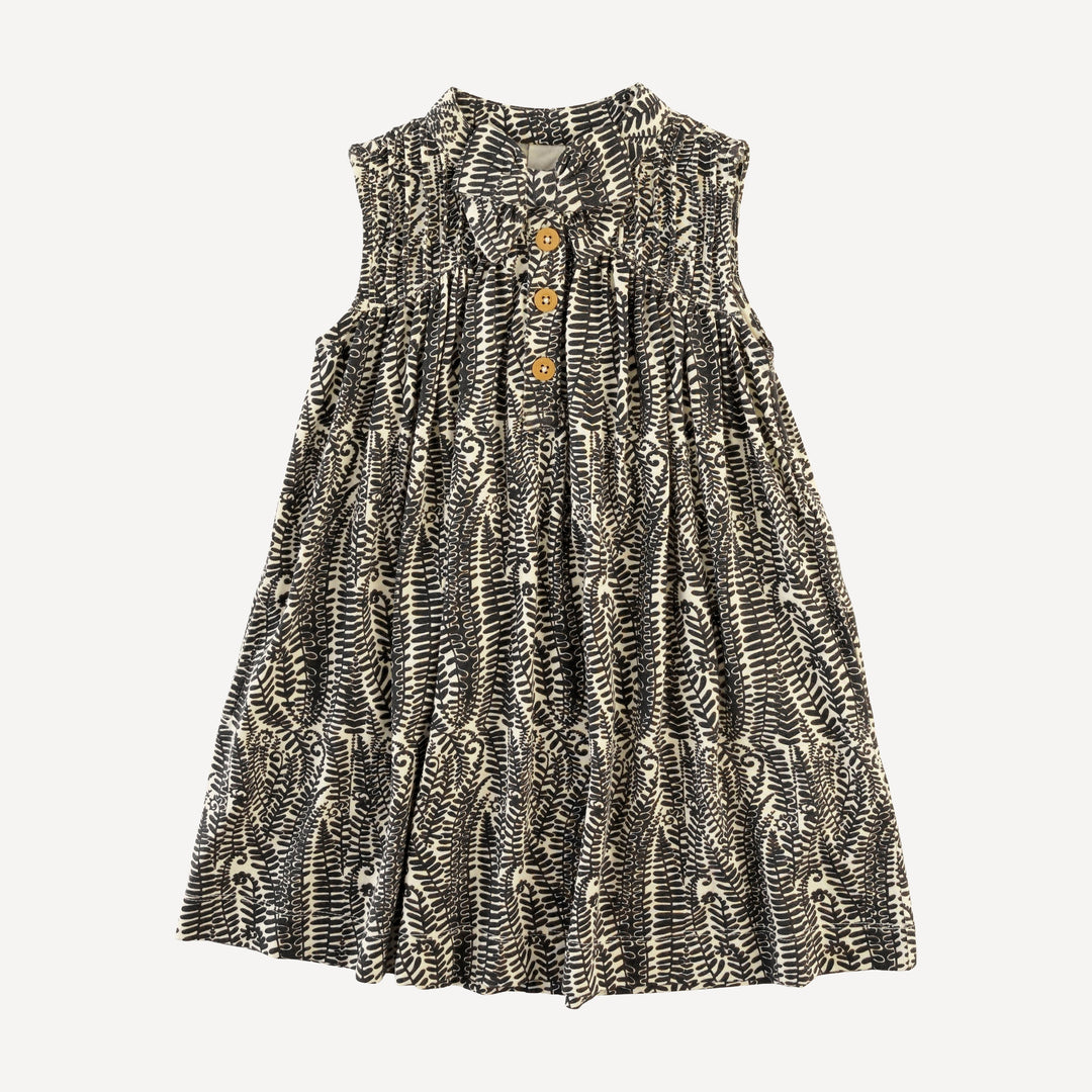 sleeveless library dress | beluga fern frond | modal