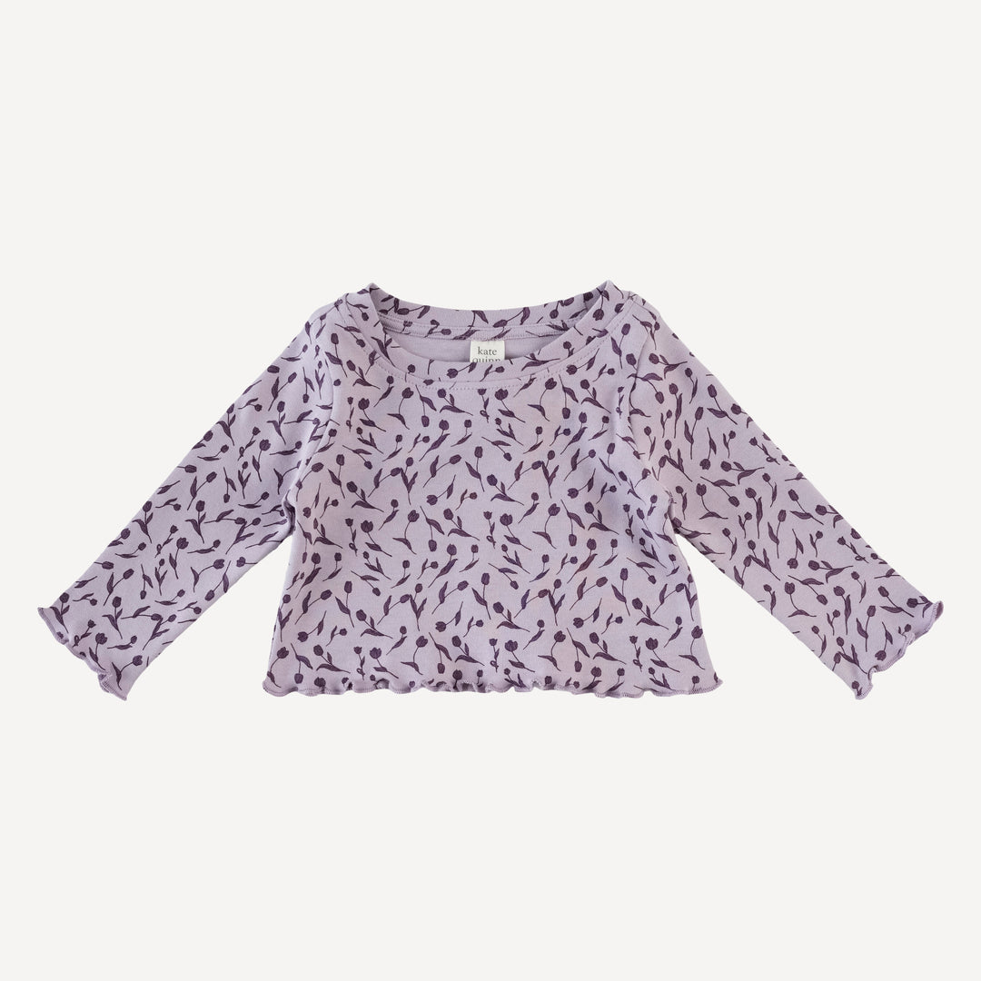 long sleeve jade set | purple tulip | organic cotton interlock