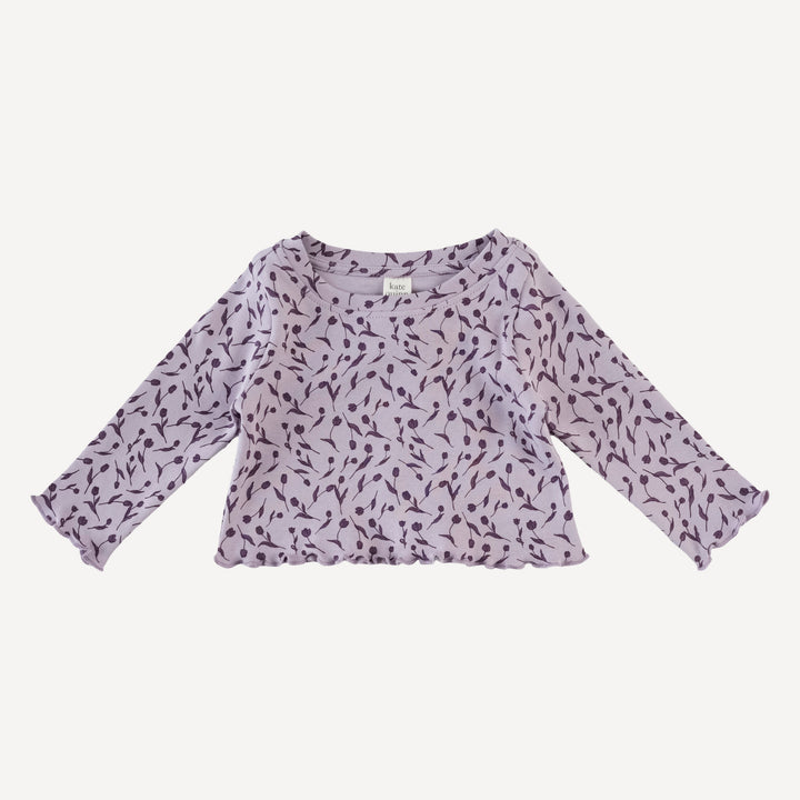 long sleeve jade set | purple tulip | organic cotton interlock