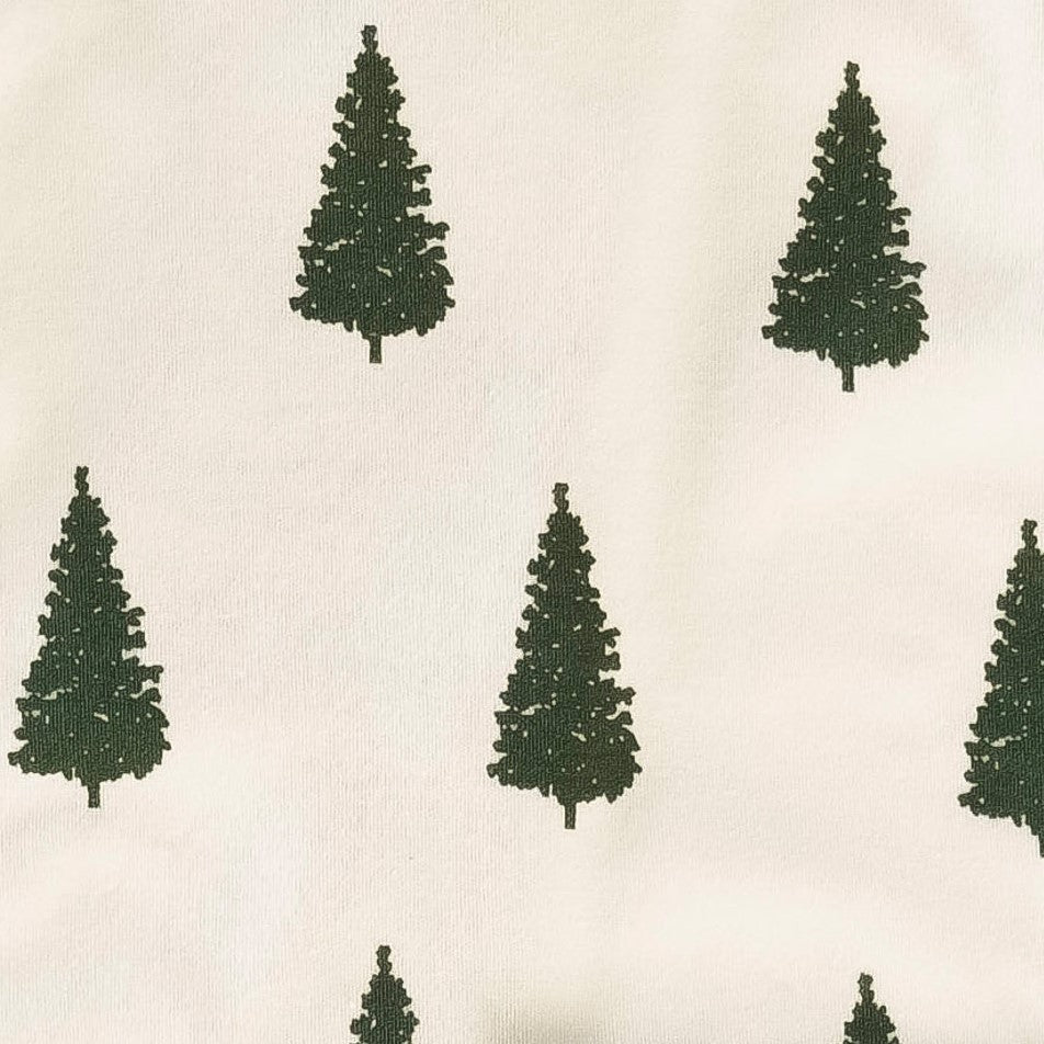 long sleeve zipper footie | mountain view forest pine | organic cotton interlock