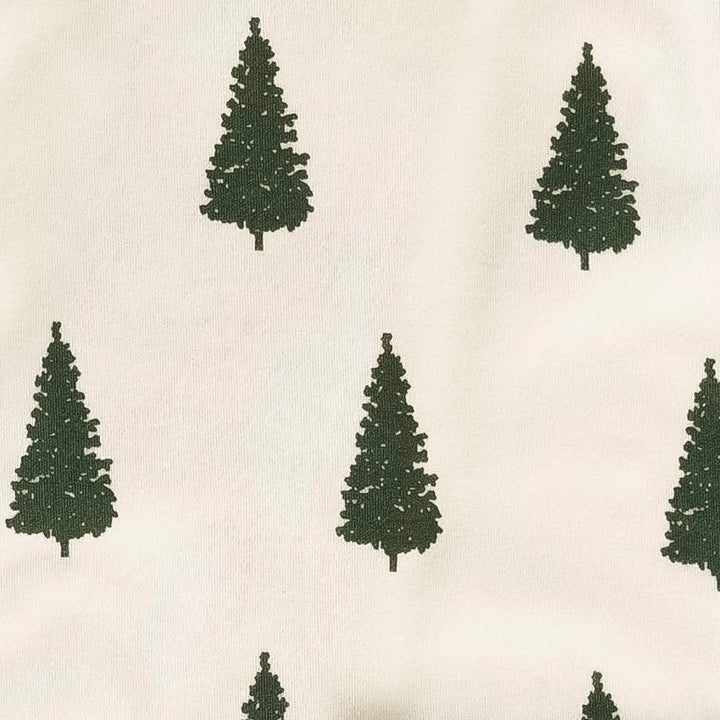 long sleeve zipper footie | mountain view forest pine | organic cotton interlock