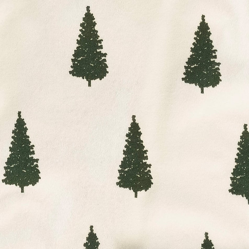 long sleeve lap neck knotted gown | mountain view forest pine | organic cotton interlock