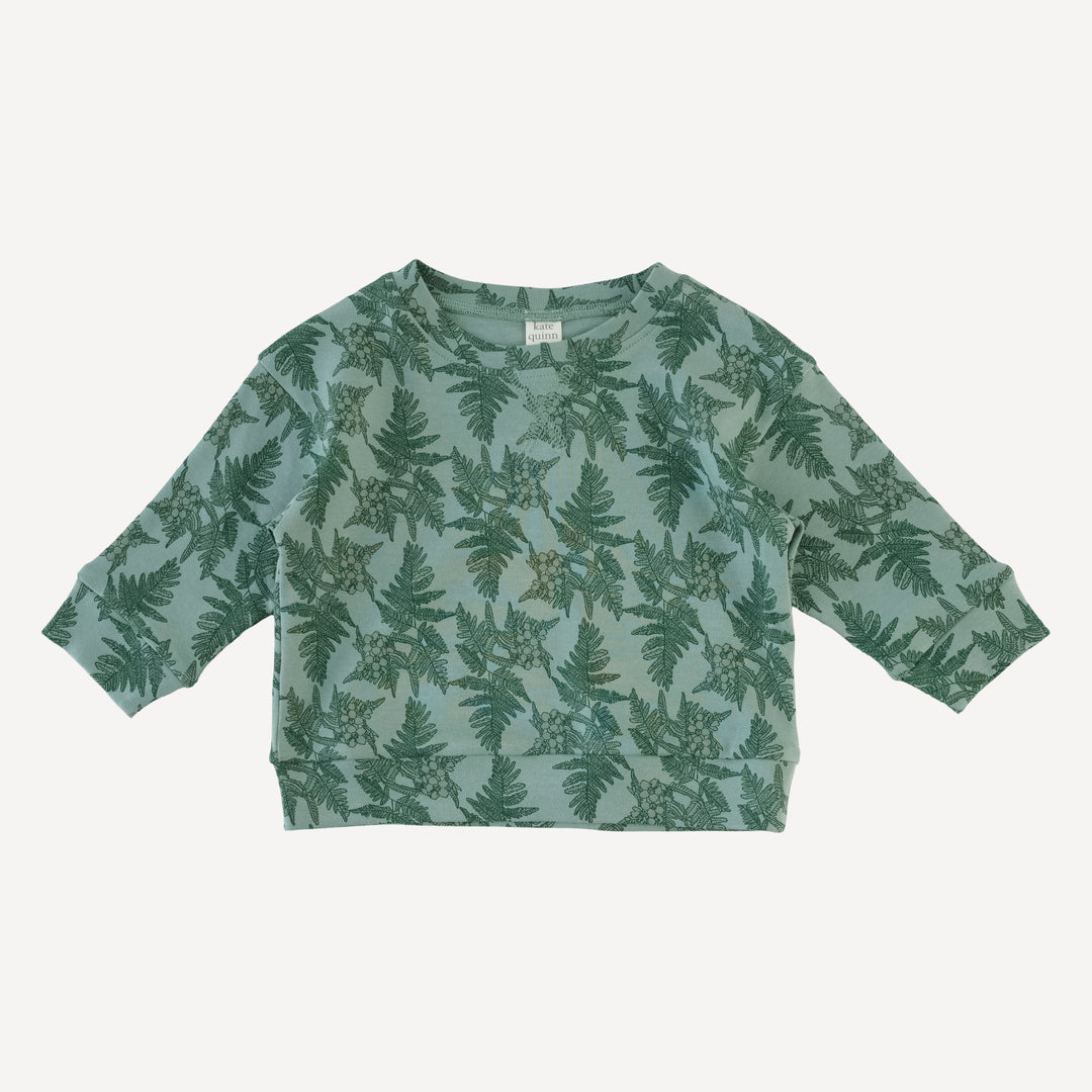 long sleeve relaxed jogger set | fern floral | organic cotton interlock