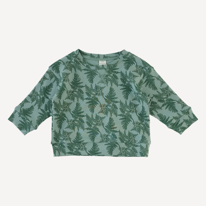long sleeve relaxed jogger set | fern floral | organic cotton interlock