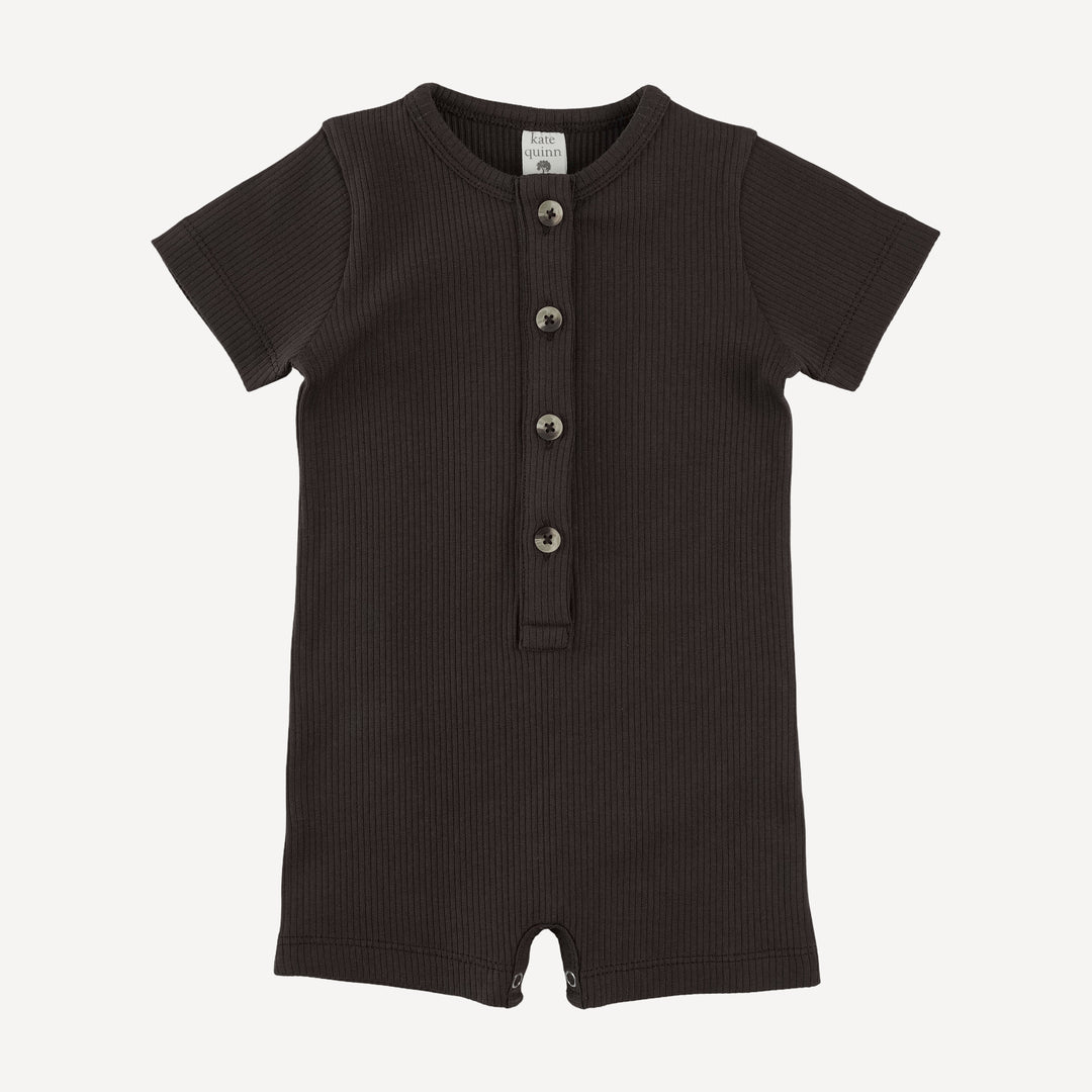 short sleeve union shortie | hot fudge | organic cotton single rib