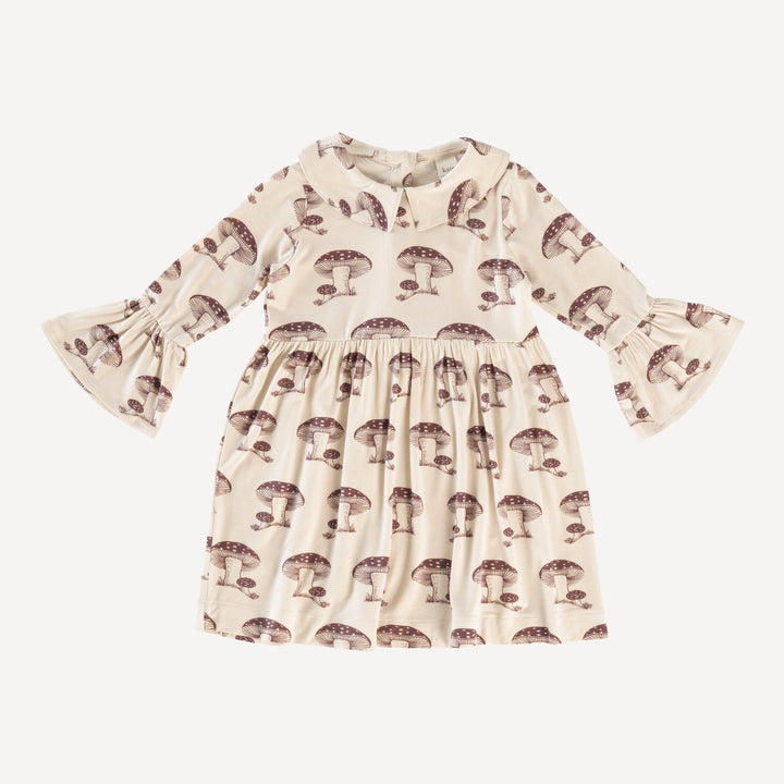 long bell sleeve collar dress | wild ginger toadstool | bamboo