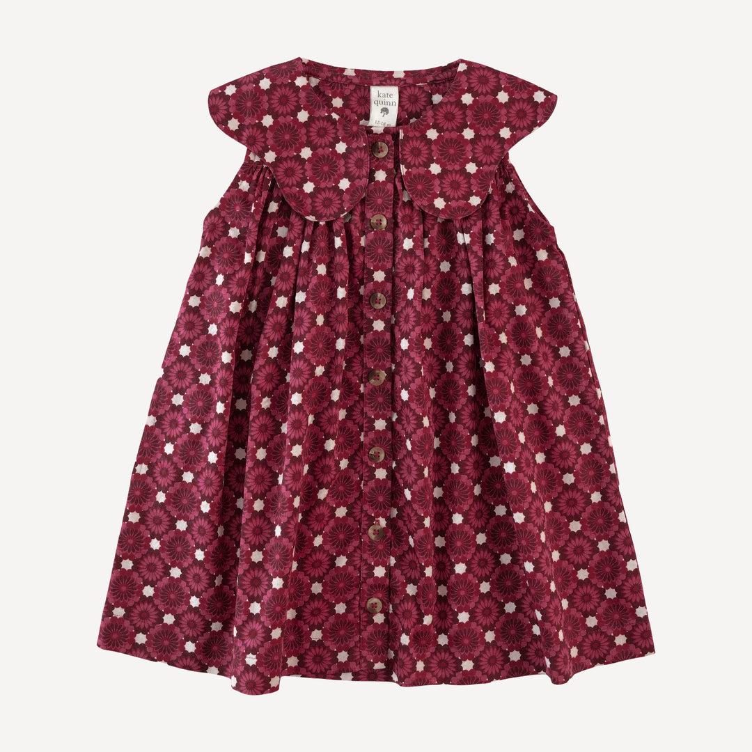 olive dress | red geo floral