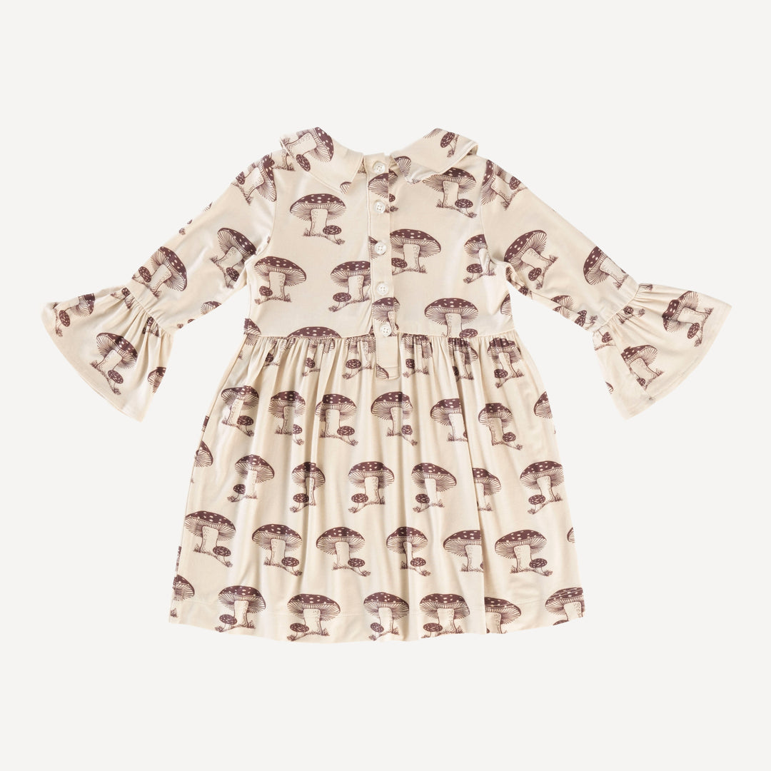 long bell sleeve collar dress | wild ginger toadstool | bamboo