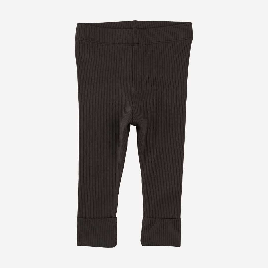 classic cuffed legging | hot fudge | organic cotton single rib
