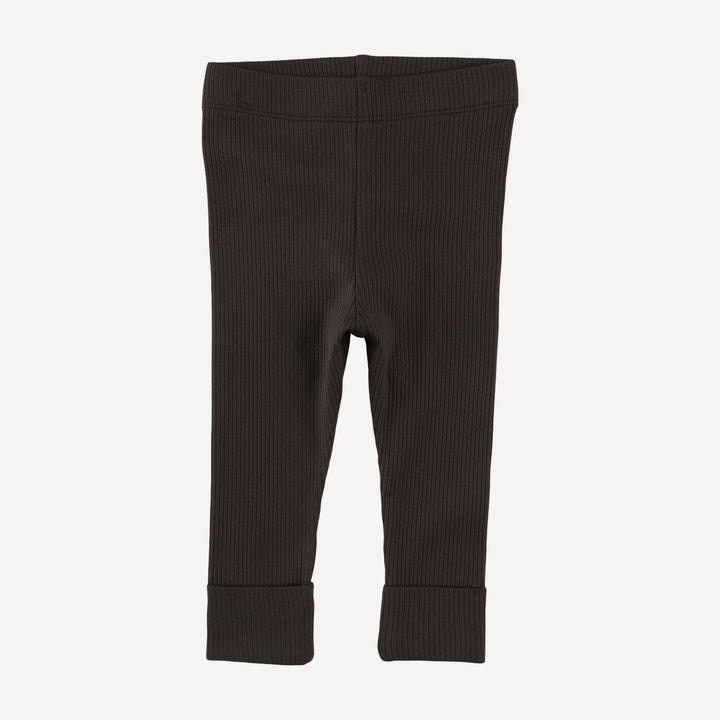 classic cuffed legging | hot fudge | organic cotton single rib