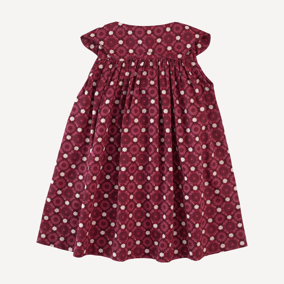 olive dress | red geo floral | organic cotton sateen woven