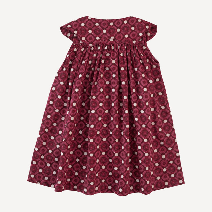 olive dress | red geo floral | organic cotton sateen woven